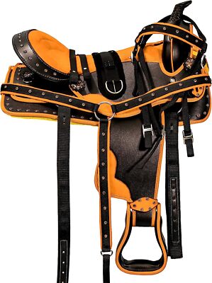 New Synthetic Western Barrel Racing Horse Saddle & Tack Size12 13 14 15 16 17 18