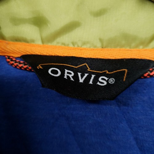 Orvis Blue Quilted Pullover Snap Neck Jacket Mens XXL Blue Green Casual Outdoor - Picture 4 of 14