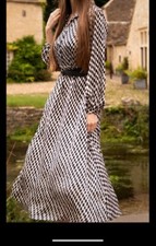 Zara At Mango Silky Midi Maxi Beach Cover Abaya Geometric Sz S