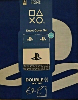 OFFIZIELLES PLAYSTATION BETTWÄSCHESET - DOPPELBETT ''SELTEN & SCHWER ZU FINDEN'' Blau