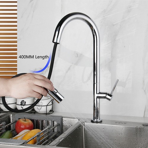 Grifo fregadero de cocina sensor táctil pulverizador mezclador giratorio cromo mate - Imagen 2 de 9