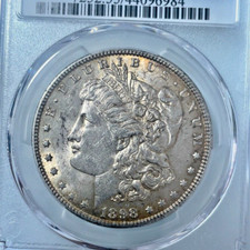 1898  Morgan Silver Dollar PCGS AU55 Color Toned