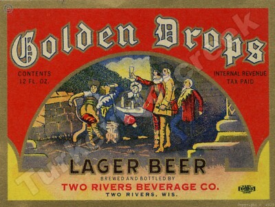 Golden Drops Lager Beer Label 9'' x 12'' Metal Sign