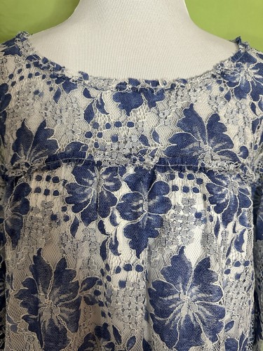 M.S.S.P Max Studio Women’s Size XL Blue White Dress Floral Lace Lined NWT - Picture 6 of 17