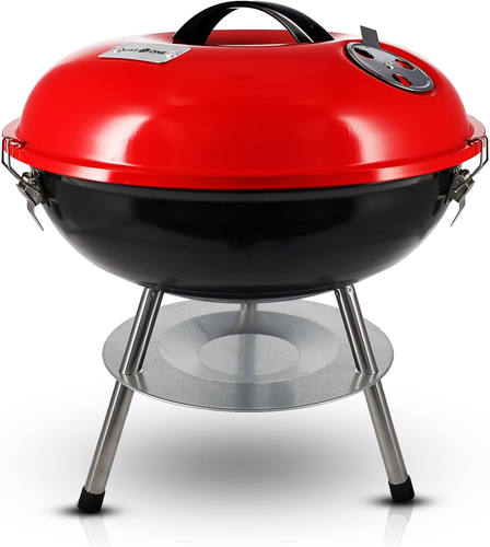 Gas One 14in Portable BBQ Grill w/ 3-Point Locking Lid & Dual Vent for Camping