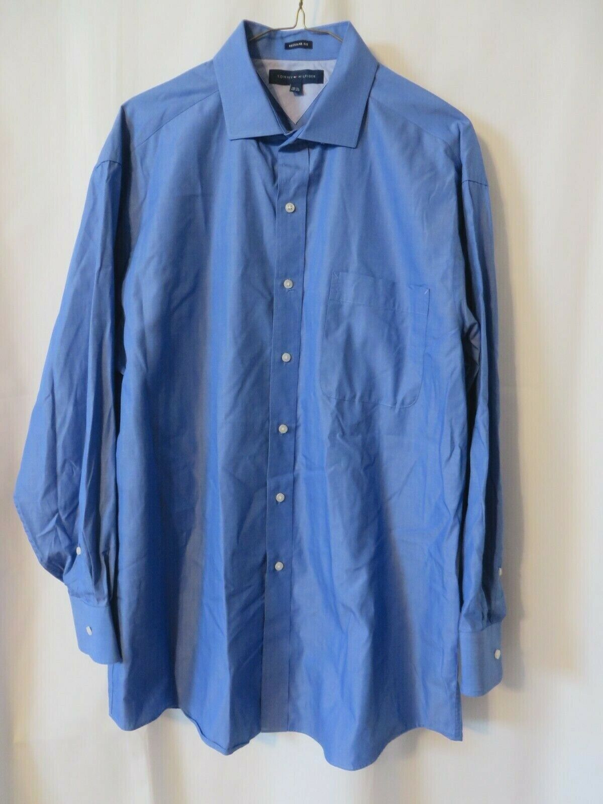Tommy Hilfiger Dress Dress Long Sleeve Reg Fit Blue Size 16.5 32/33 #11814