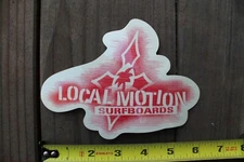 Local Motion Surfboard Hawaii Clear Red Cross Palm Tree Vintage Surfing STICKER
