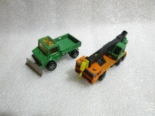 Majorette  No 224 Snowplough Unimog & No 228 Saviem Crane