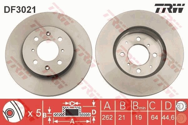 Bremsscheibe Honda P. Civic 94- Uk/Jp/Crx/Jazz/City 08-/ROVER 200/400/25/45 262M-image