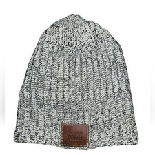 Love Your Melon Beanie Hat White Black Knit Cap Winter Warm Adult Unisex