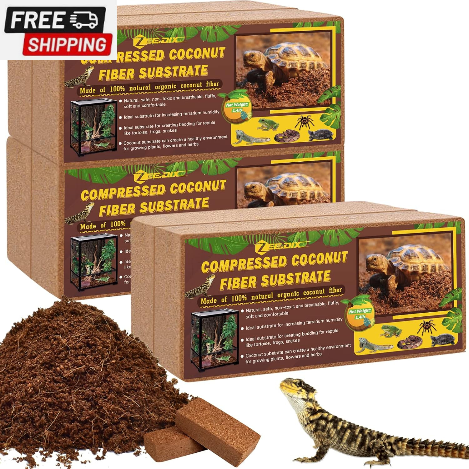 2Pcs Compressed Coconut Fiber Substrate, 100% Organic Coco Coir Fiber Brick Subs