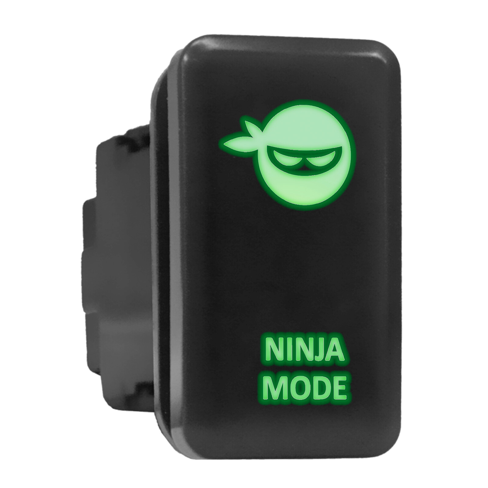 Ninja Mode Green Backlit Push Switch 1.54x0.83in Fits Toyota-image