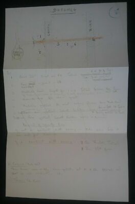 D-DAY MAJOR JOHN HOWARDS HANDGEZEICHNETE SKIZZE ZEIGT DEFENSIVE POSITIONEN * (Repro)