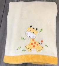 Kidsline Yellow Giraffe Baby Blanket Satin Jungle Safari Security Lovey
