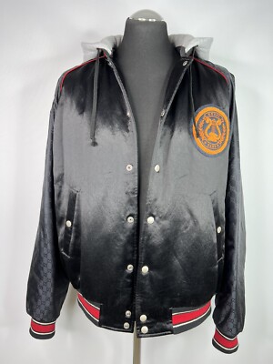 Gucci Herren Jacke Bomberjacke Bomber Blouson GG Monogram Schwarz