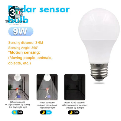 1Pc Radar Motion Sensor Light 220V 110V E27 LED Lamp Infr Bulb