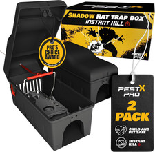Pest X Pro Shadow Professional Rat Trap Box - 2X, Safe for Kids & Pets, Heavy Du