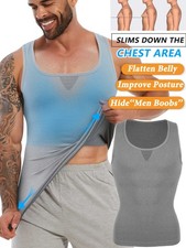 Gynecomastia Compresson Top Men's Body Shaper Toning T-Shirt Ultra Durable Vest