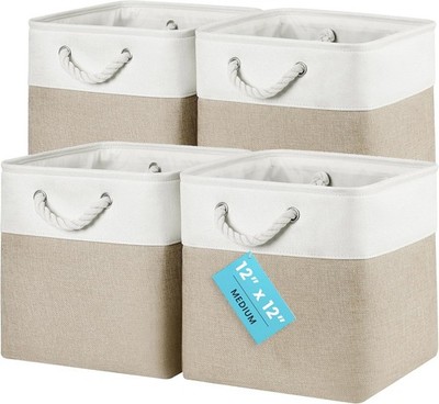 Aufbewahrungsbox 30x30x30 cm 4er-Set, Stoffwürfel Regalkörbe, Aufbewahrungsbox S