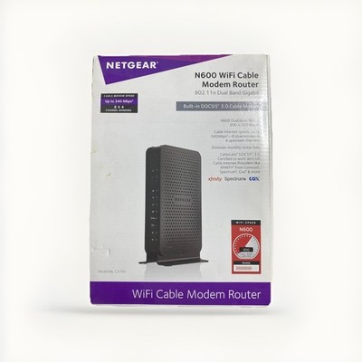 NETGEAR N600 WiFi Cable Modem Router, 802.11n Dual Band Gigabit, Lightly Used