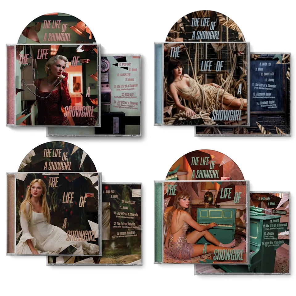 Taylor Swift  The Life of a Showgirl LIMITED Deluxe CD 4er Komplettset
