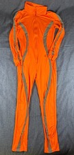 Neon Orange Bright Unisex Unitard Leotard Dance Costume Cosplay XL