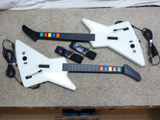 (2) Guitar Hero Xbox 360 Xplorer Wired Controllers 95055 Red Octane -Nice Shape