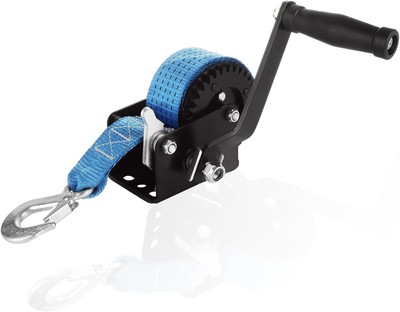 MIVIDE 800 LB Heavy Duty Boat Trailer Winch with 20FT Blue Strap, Hand Winch Boa
