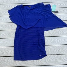 Scarlett Womens?s Dress 12T Tiered Sheath Blue Shoulder Cover Wedding Easter