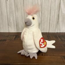 Vintage 1997/1998 Retired - Ty KuKu White Cockatoo Bird - w/ Tag - Beanie Baby