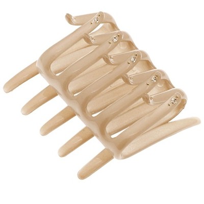 Paris CP3095 French Two Sides Interlocking Comb, Beige, for Ponytail or Hair ...