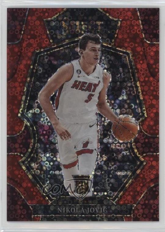 2022 Panini Select Premier Level Red Disco Prizm /49 Nikola Jovic #170 Rookie RC