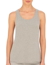 NWT Natori S Bliss Cotton Tank Top 788058 Lace Edge 121483