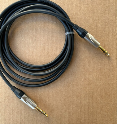 1-25'FT Mogami 2534 Amphenol Gold TRS 1/4 to 1/4 male M-M Stereo Star Quad Cable