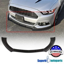 Fits 2015-2017 Ford Mustang Front Bumper Lower Splitter Spoiler Lip 3PC Set