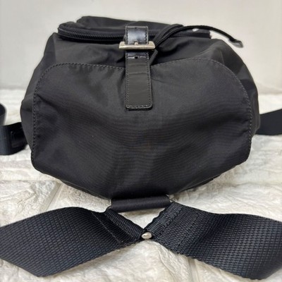 Prada Mini Nylon Backpack Black Triangle Logo Authentic Women's