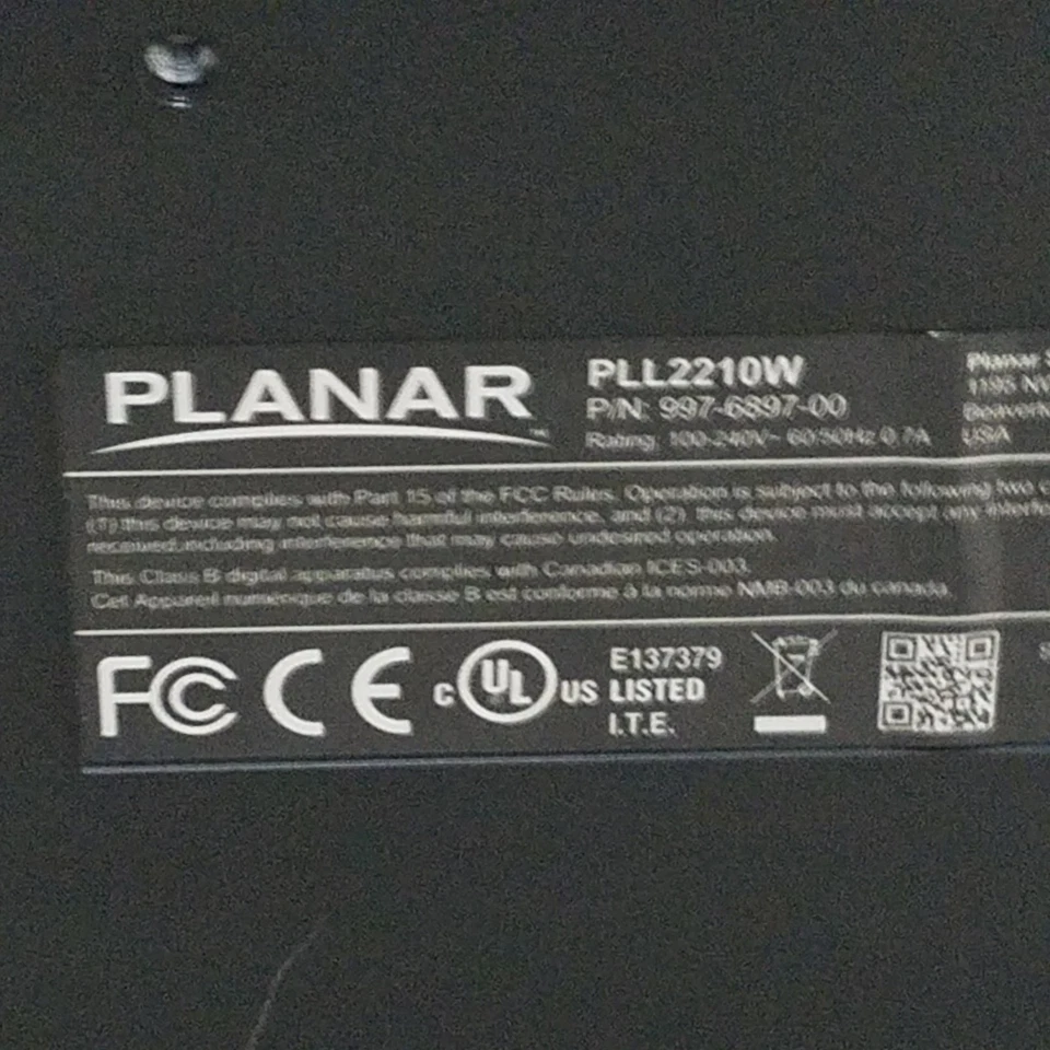 Planar PLL2210W 22" LCD Monitor, VGA, DVI - USED - Image 2 of 4