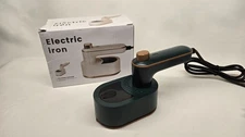 Electric Iron Mini Portable Travel Iron Folding Design Home, Green