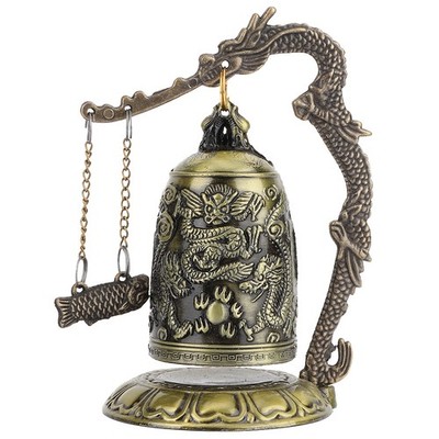 Kleine Geschnitzte Bronze Dragon Lock Bell Arts& Crafts Collectibles Orname AL