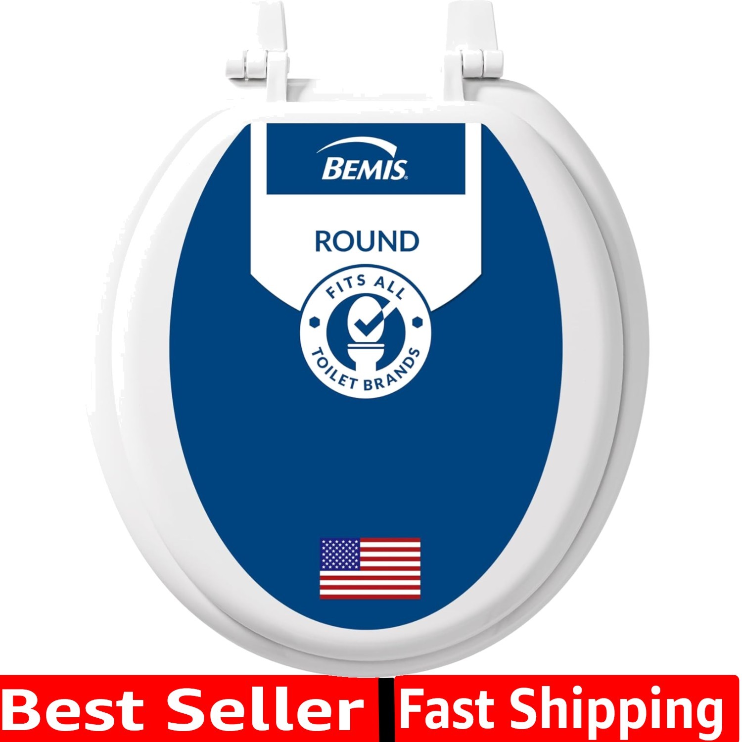 400TTA Economy Durable Wood Toilet Seat, , Round, White