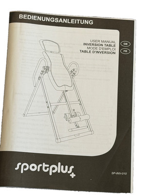SportPlus Rückentrainer Inversionsbank SP-INV-010 BEDIENUNGSANLEITUNG D GB FR
