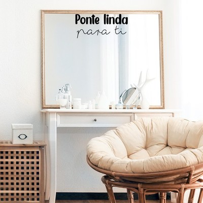 Ponte Linda para Ti/Get Cute for You - Black 11.6'' x 25'' Wall Art Decal Vinyl