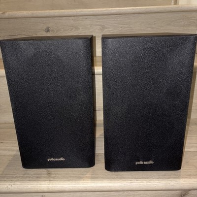 Polk Audio R1 Bookshelf Speakers Pair Black 8 Ohm Vintage Home Audio Tested NOB