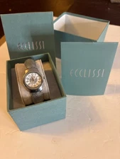 Women’s Ecclissi Sterling Silver Watch stretch Chain Band Never worn battery new