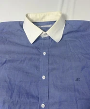 Turnbull & Asser Dress Shirt Blue French Cuff England Men's 16.