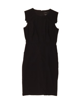 J. Crew Damen ärmelloses Etuikleid US 6 Medium schwarz Wolle DK01