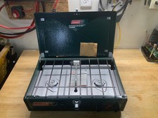 COLEMAN TWO BURNER PROPANE STOVE new in unused condition no box original owner