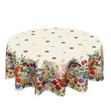 Ancordivo Spring Summer Flower Round Tablecloth 60" Round , Vintage Floral