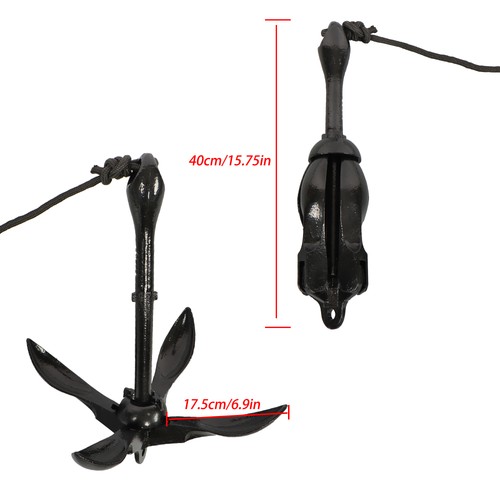 Fit For Grapnel Boat Marine Kayak Anchor Set Black Folding 7.05LB 2-Pack - 第 2/15 張圖片