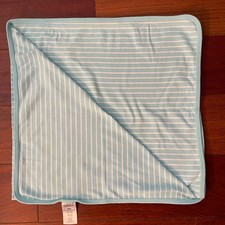 Carters OS Light Blue White Stripe Baby Blanket Receiving Swaddle Cotton
